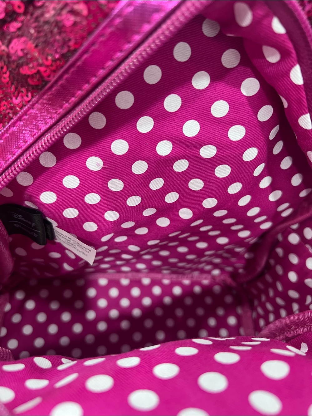 Disney Loungefly Sequin Mickey/Minnie Ear Backpack - Magenta Pink - Picture 3 of 3